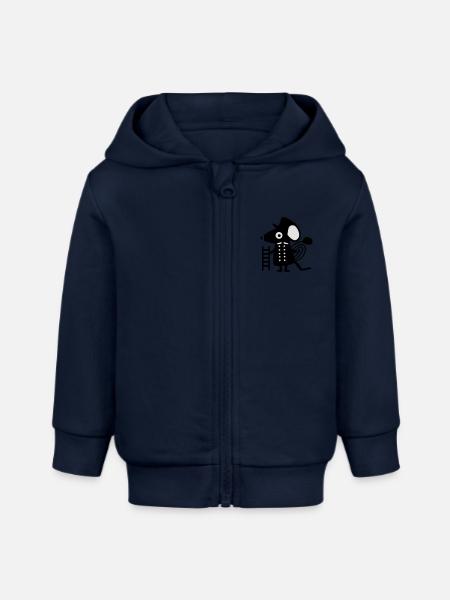Maus als Schornsteinfeger - Baby Organic Kapuzenjacke Baby Connector von Stanley/Stella - Navy