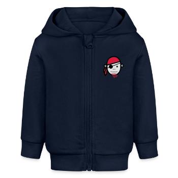 Piraten - Baby Organic Kapuzenjacke Baby Connector von Stanley/Stella - Navy - Vorne