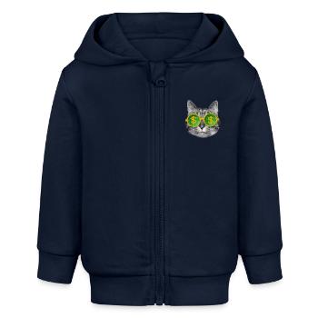 Komisch - Baby Organic Kapuzenjacke Baby Connector von Stanley/Stella - Navy - Vorne