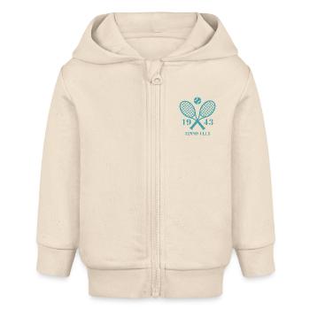 1943 Tennisclub - Baby Organic Kapuzenjacke Baby Connector von Stanley/Stella - Natur - Vorne