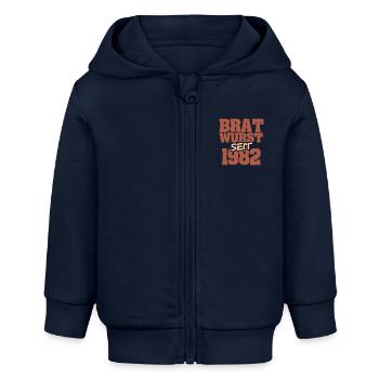 Barbecue 1982 - Baby Organic Kapuzenjacke Baby Connector von Stanley/Stella - Navy - Vorne