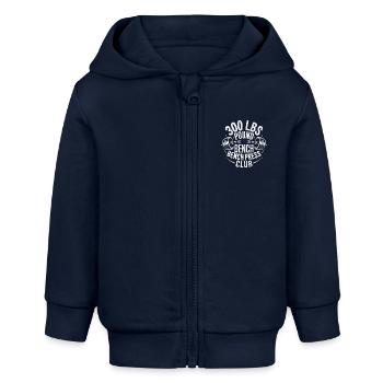 Lustiges Sportstudio Bankdrücken Shirt - Baby Organic Kapuzenjacke Baby Connector von Stanley/Stella - Navy - Vorne