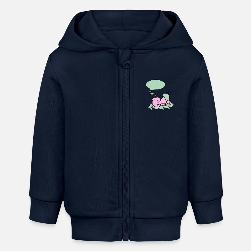 oink sleeping - Veste à capuche bébé bio Stanley/Stella - bleu marine