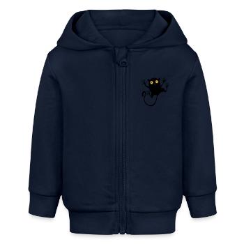 Koboldmaki (für Kinder) - Baby Organic Kapuzenjacke Baby Connector von Stanley/Stella - Navy - Vorne