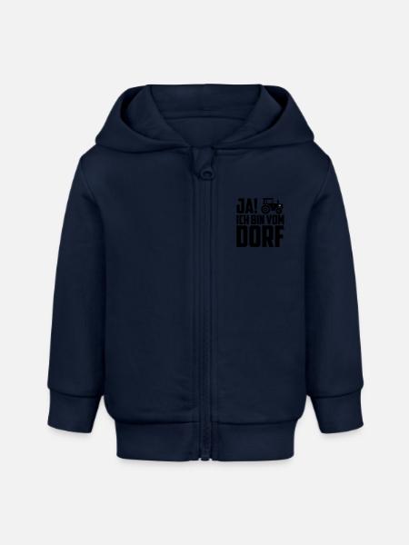 Ich bin vom Dorf - Baby Organic Kapuzenjacke Baby Connector von Stanley/Stella - Navy
