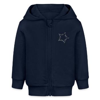 Étoiles dans l’étoile - Veste à capuche bébé bio Stanley/Stella - bleu marine - Devant