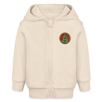 Festlicher Weihnachtsbaum - Baby Organic Kapuzenjacke Baby Connector von Stanley/Stella - Natur - Vorne