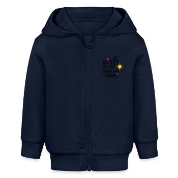 girls just wanna have sun - Baby Organic Kapuzenjacke Baby Connector von Stanley/Stella - Navy - Vorne