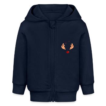 Rentier - Baby Organic Kapuzenjacke Baby Connector von Stanley/Stella - Navy - Vorne