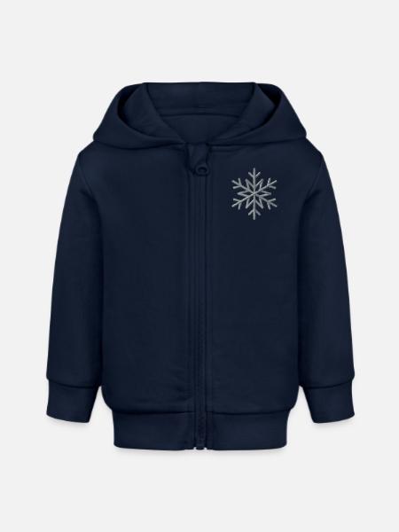 Snowflake - Baby Organic Kapuzenjacke Baby Connector von Stanley/Stella - Navy
