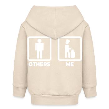 Chef Stick Figure - Baby Organic Zip-up Hoodie by Stanley/Stella - soft Ecru - Back