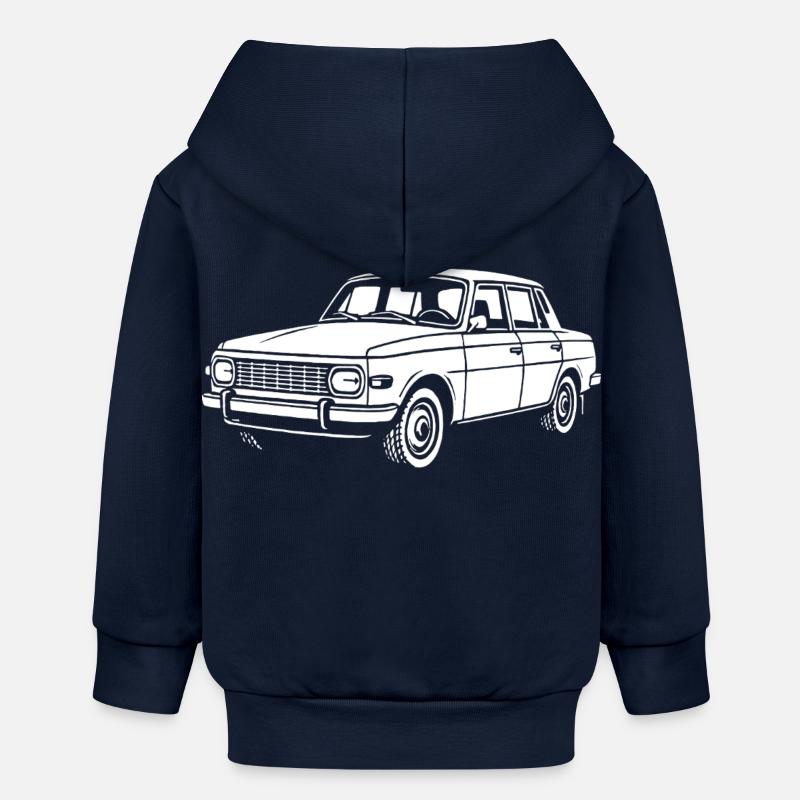 La RDA sur quatre roues - Veste à capuche bébé bio Stanley/Stella - bleu marine