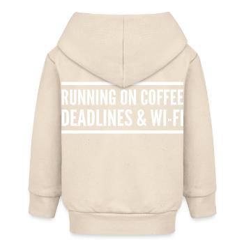 Angetrieben von Kaffee, Delays und Wi-Fi - Baby Organic Kapuzenjacke Baby Connector von Stanley/Stella - Natur - Hinten