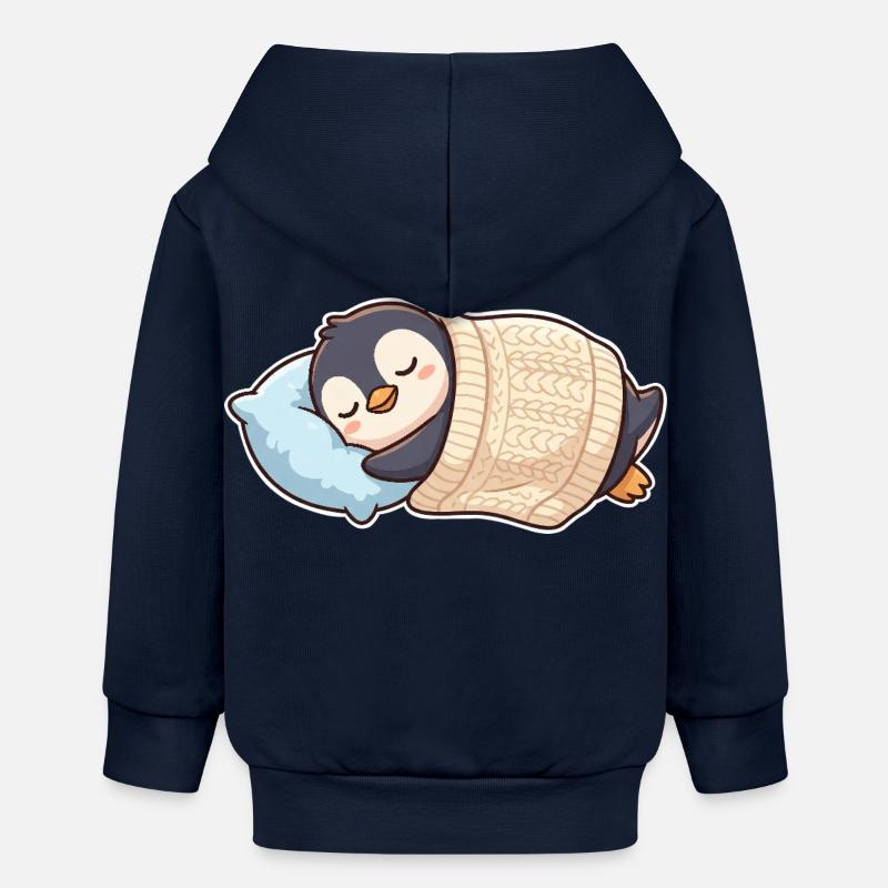 Penguin dort - Veste à capuche bébé bio Stanley/Stella - bleu marine