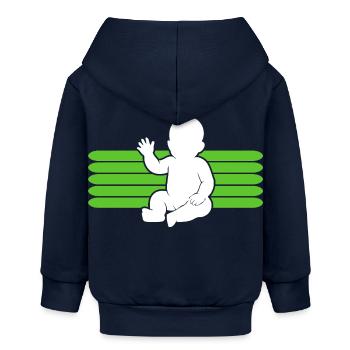 Baby Motiv winken Body Strampler Lustige Sprüche - Baby Organic Kapuzenjacke Baby Connector von Stanley/Stella - Navy - Hinten