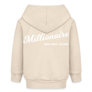 Millionaires and capitalists - Baby Organic Zip-up Hoodie by Stanley/Stella - soft Ecru - Back