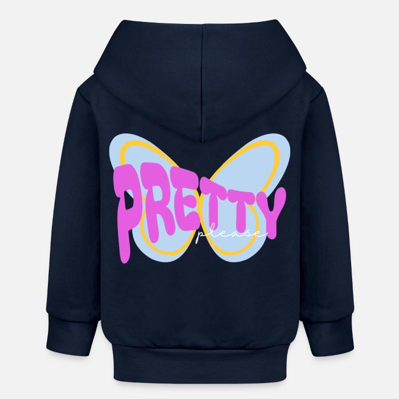 Design imprimé sarcastique « Pretty please » - Veste à capuche bébé bio Stanley/Stella - bleu marine