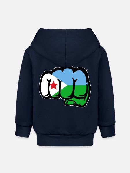 Dschibuti Flagge Faust - Baby Organic Kapuzenjacke Baby Connector von Stanley/Stella - Navy