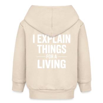 J’explique les choses pour un design vivant - Veste à capuche bébé bio Stanley/Stella - écru doux - Dos