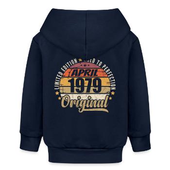 Cadeau D'anniversaire Avril 1979 - Veste à capuche bébé bio Stanley/Stella - bleu marine - Dos