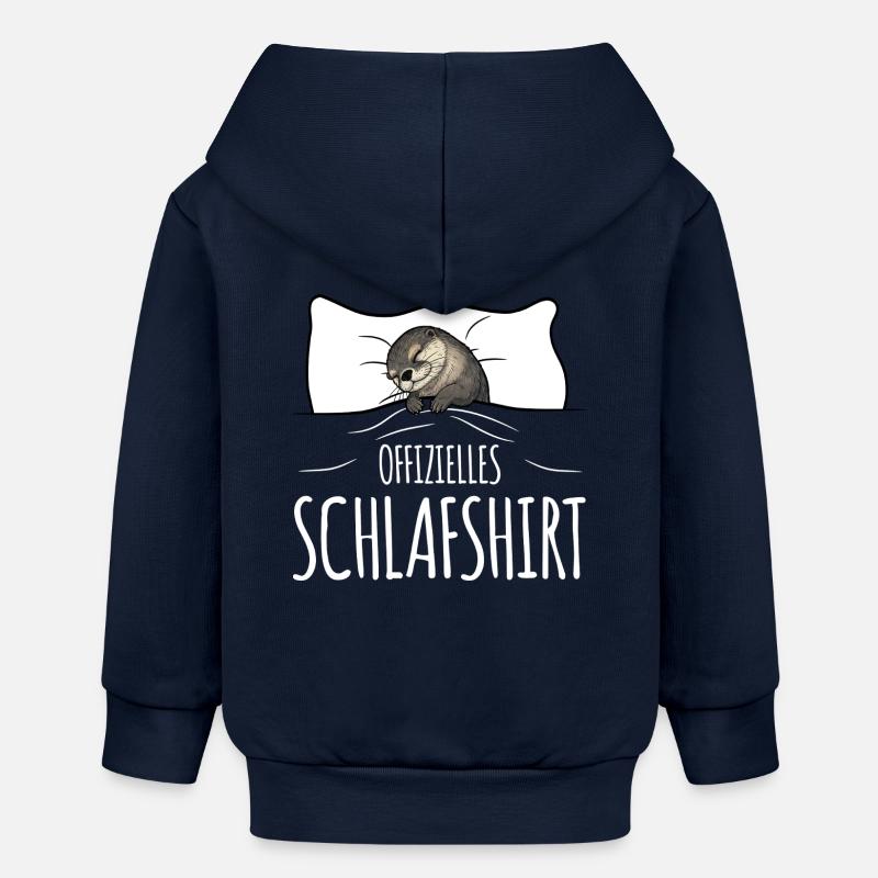 Otter Sleeping Shirt blanc - Veste à capuche bébé bio Stanley/Stella - bleu marine