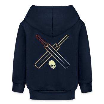 Vintage Cricket Equipment - Baby Organic Zip-up Hoodie by Stanley/Stella - navy - Back
