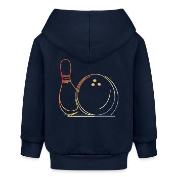 Bowling Ball and Pin Sketch - Baby Organic Zip-up Hoodie by Stanley/Stella - navy - Back