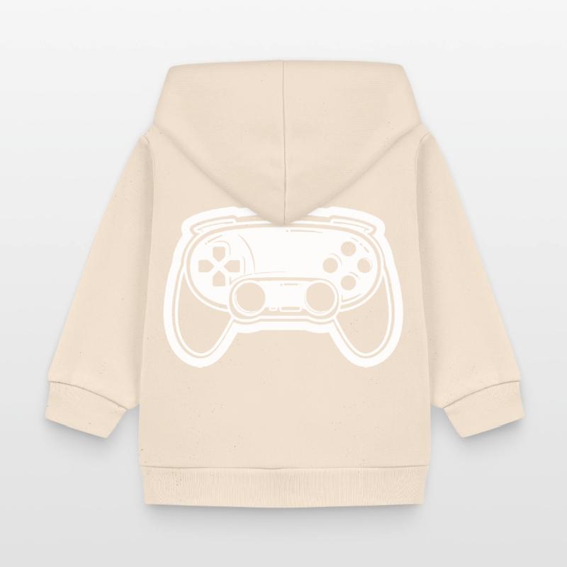 Dessin de manette de jeu vidéo Veste à capuche bébé bio Stanley/Stella