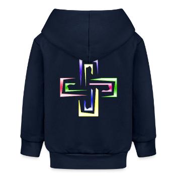 Prisme néon encadre le logo abstrait - Veste à capuche bébé bio Stanley/Stella - bleu marine - Dos