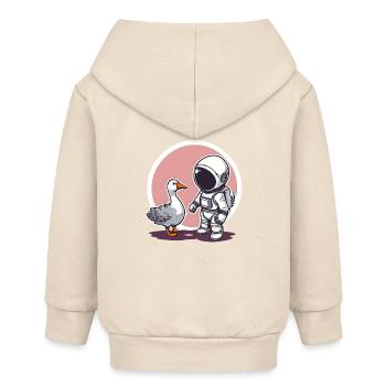 Mignon astronaute et oie dessin animé Design | Espace - Veste à capuche bébé bio Stanley/Stella - écru doux - Dos