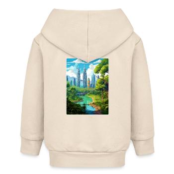 Kuala Lumpur Malaysia Reiseposter Souvenir WPA - Baby Organic Kapuzenjacke Baby Connector von Stanley/Stella - Natur - Hinten
