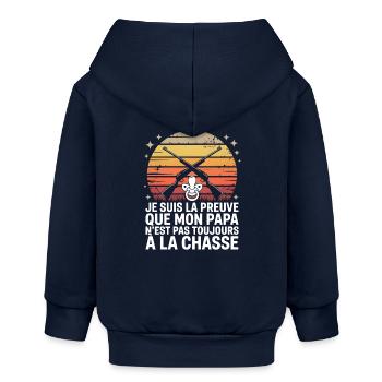 Proof Dad Hunt - Baby Organic Zip-up Hoodie by Stanley/Stella - navy - Back