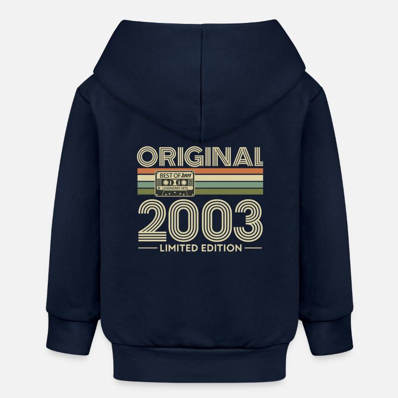 Original 2003 Édition limitée Retro - Veste à capuche bébé bio Stanley/Stella - bleu marine