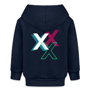 Lettre X - Veste à capuche bébé bio Stanley/Stella - bleu marine - Dos