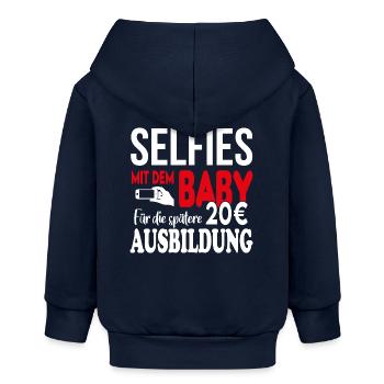 Selfie mit dem Baby Geld bezahlen Babysprüche - Baby Organic Kapuzenjacke Baby Connector von Stanley/Stella - Navy - Hinten