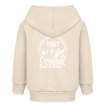 September 1961 Original: 63 Jahre Geburtstagsgeschenk - Baby Organic Kapuzenjacke Baby Connector von Stanley/Stella - Natur - Hinten