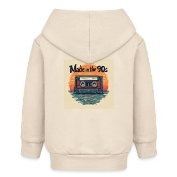Retro Kassette Audio Design - Baby Organic Kapuzenjacke Baby Connector von Stanley/Stella - Natur - Hinten