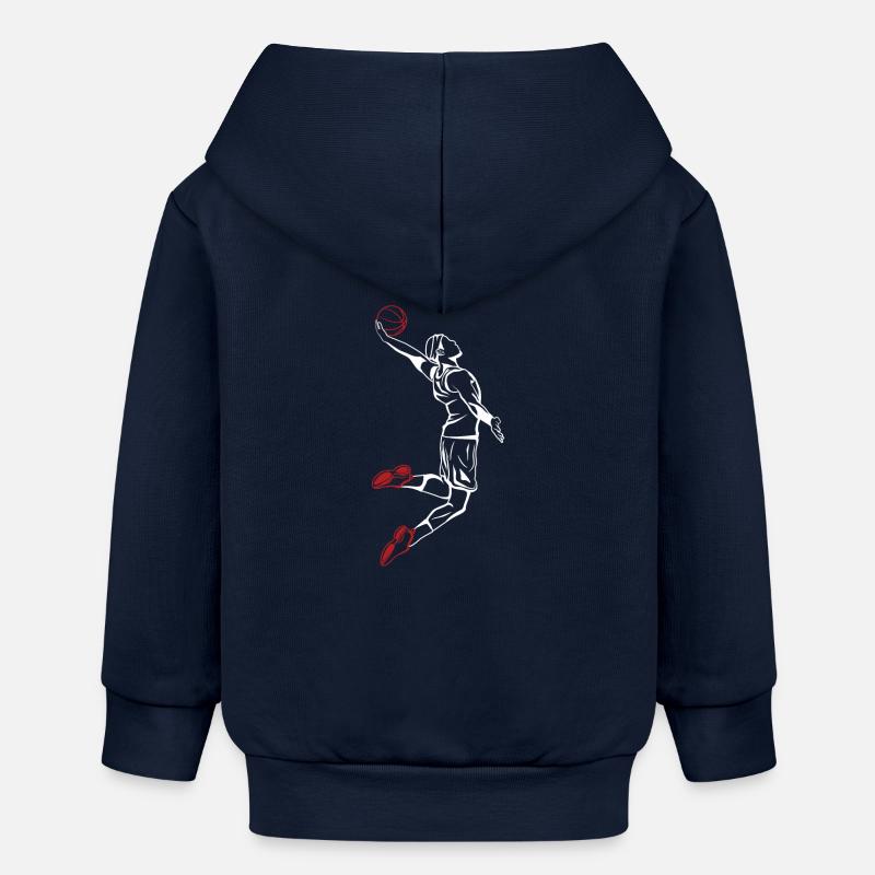 Joueur de basket-ball Slam Dunk - Veste à capuche bébé bio Stanley/Stella - bleu marine