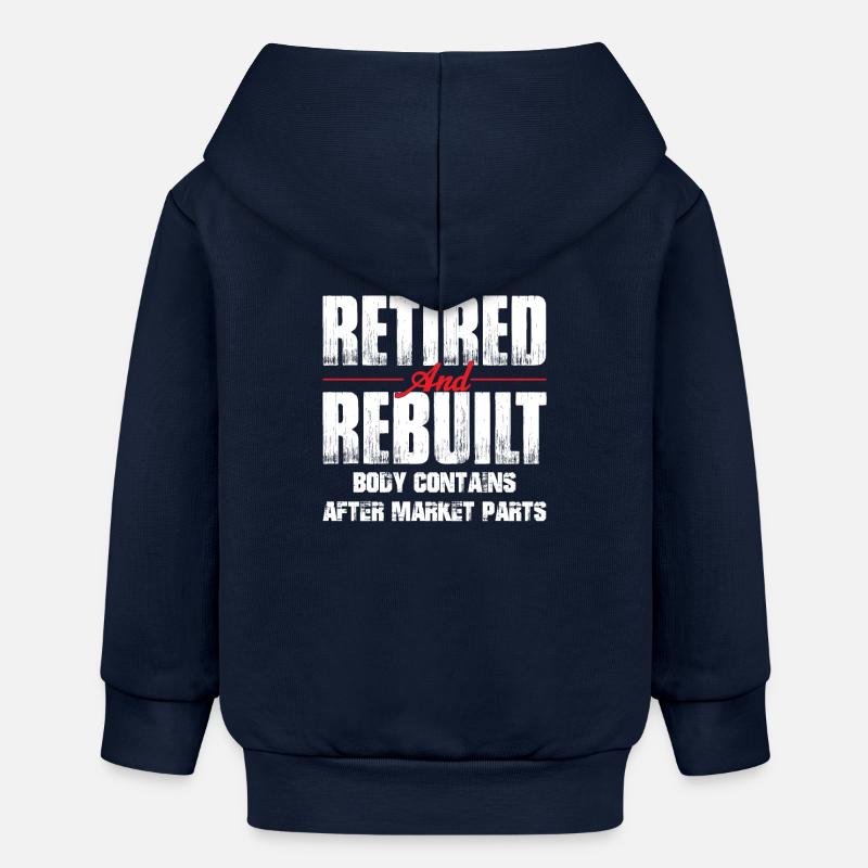 Récupération d’une chirurgie de remplacement de la hanche reconstruite à la retraite - Veste à capuche bébé bio Stanley/Stella - bleu marine