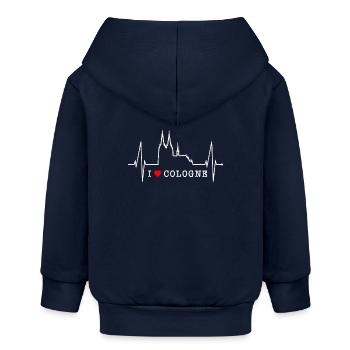 Köln Skyline Herzschlag Herz Kölsch Liebe Kölner - Baby Organic Kapuzenjacke Baby Connector von Stanley/Stella - Navy - Hinten