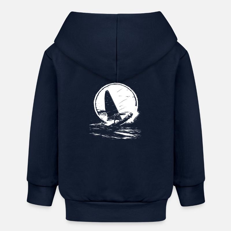 Amateurs de planche à voile - Veste à capuche bébé bio Stanley/Stella - bleu marine