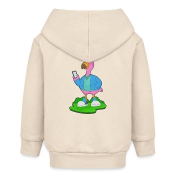 Flamingo Smartphone - Veste à capuche bébé bio Stanley/Stella - écru doux - Dos