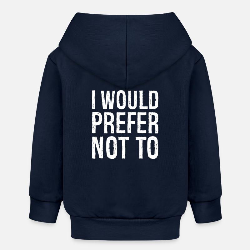 Je préférerais ne pas - Veste à capuche bébé bio Stanley/Stella - bleu marine