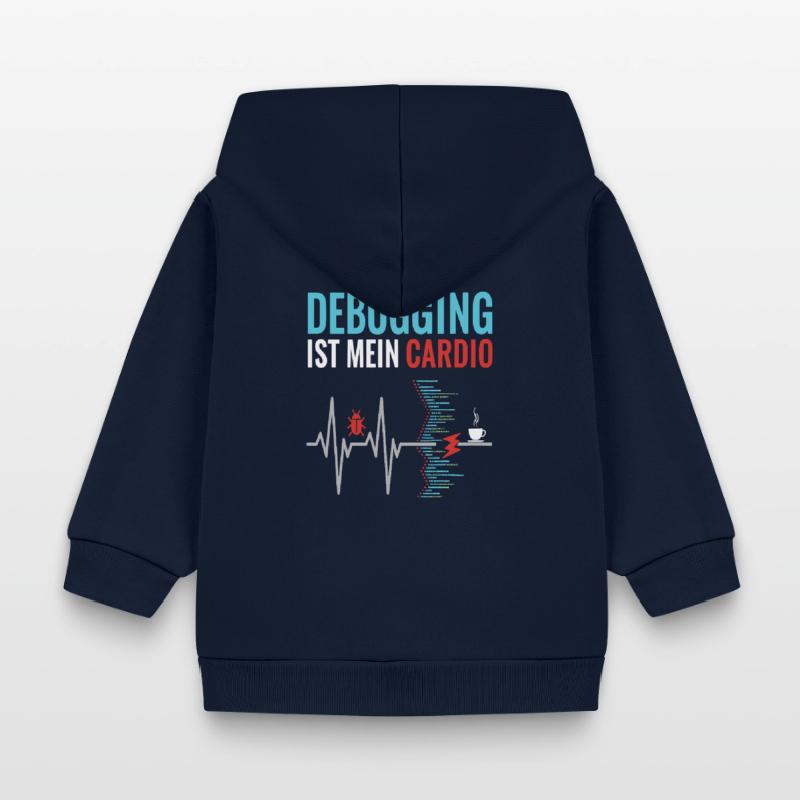 Debugging ist mein Cardio - Programmierer Nerd Baby Organic Kapuzenjacke Baby Connector von Stanley/Stella
