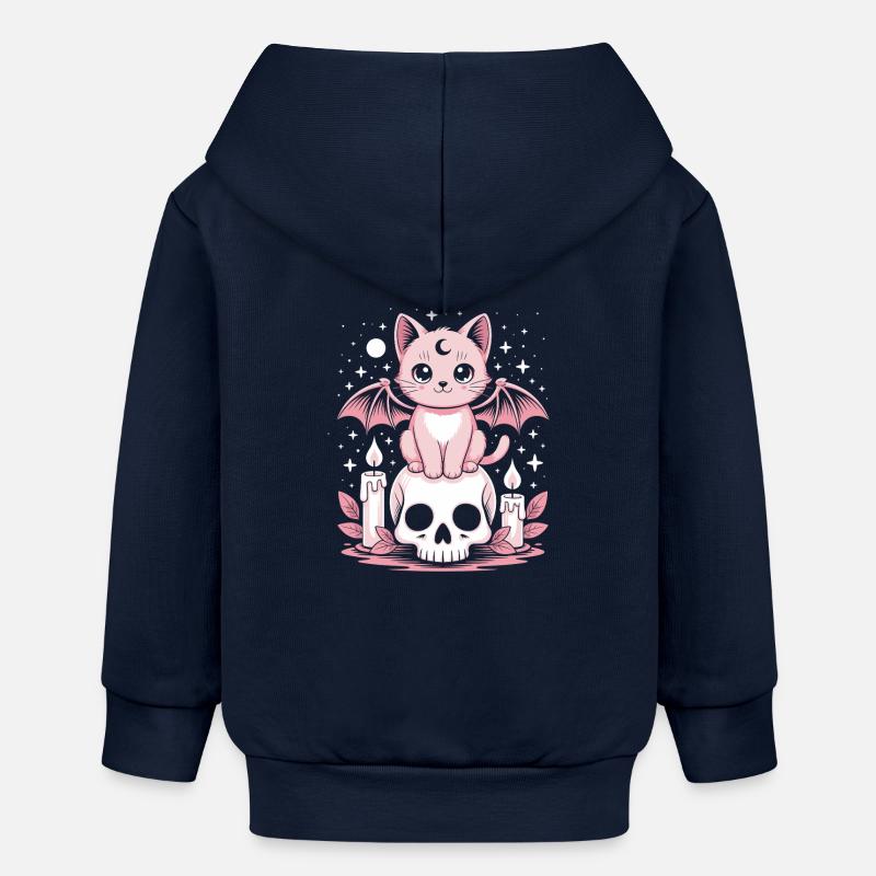 Chat Goth Pastel Kawaii - Veste à capuche bébé bio Stanley/Stella - bleu marine