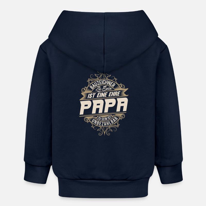 Dessinateur Papa - Veste à capuche bébé bio Stanley/Stella - bleu marine