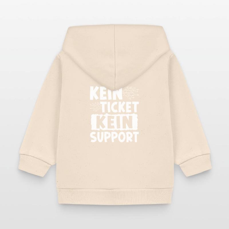 Nerd Computer NO TICKET NO PROBLEM FUNNY Baby Organic Zip-up Hoodie by Stanley/Stella