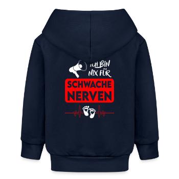 Nichts für schwache Nerven Geschrei Babysprüche - Baby Organic Kapuzenjacke Baby Connector von Stanley/Stella - Navy - Hinten