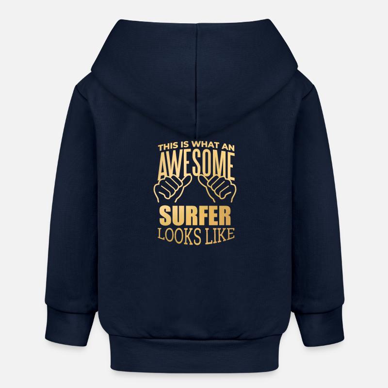 surfeur - Veste à capuche bébé bio Stanley/Stella - bleu marine