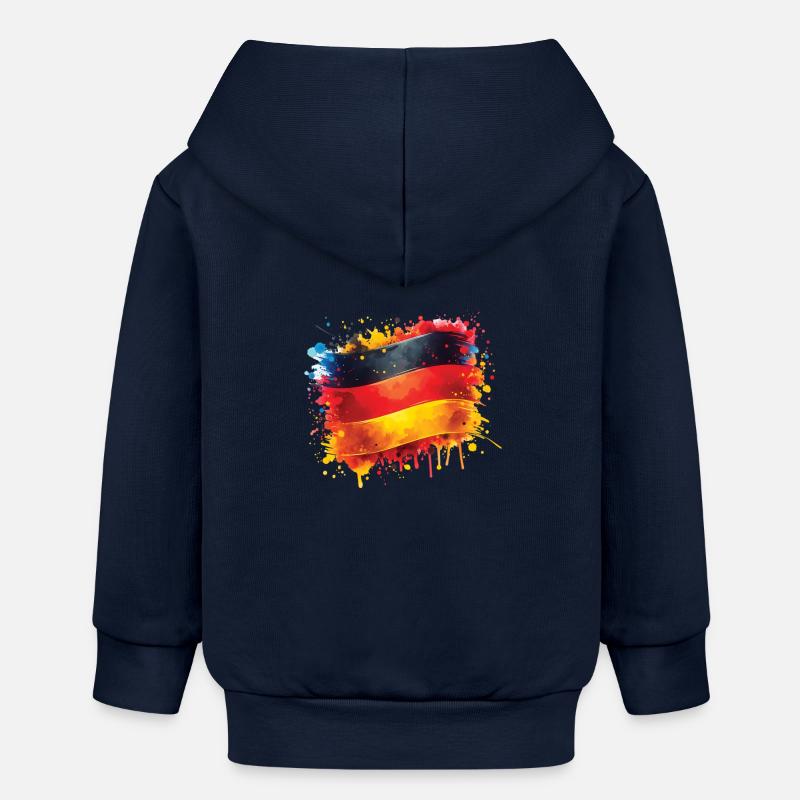 Drapeau Allemagne Drapeau pour les fans de sport - Veste à capuche bébé bio Stanley/Stella - bleu marine